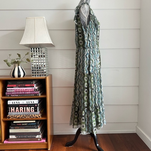 Altuzarra Silk Geometric Design Midi Dress size 44 - Picture 4 of 10